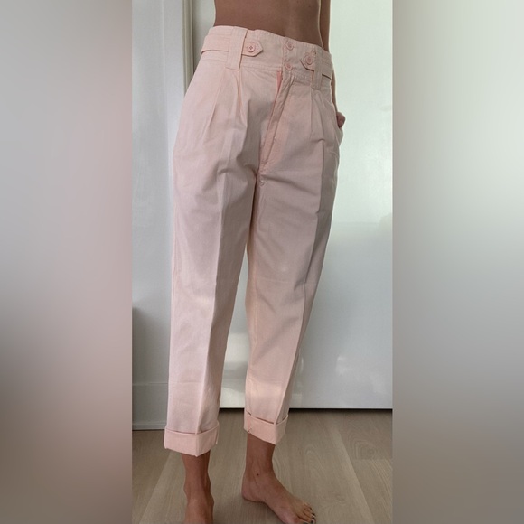 VINTAGE pristine cotton convertible V-back 80’s peach colour pants size M - Picture 12 of 13